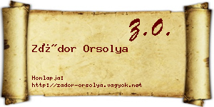 Zádor Orsolya névjegykártya