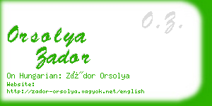 orsolya zador business card